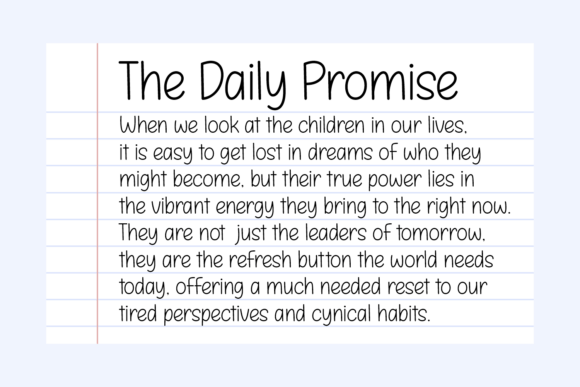 Children Promise Font PNG with transparent background - Preview 1