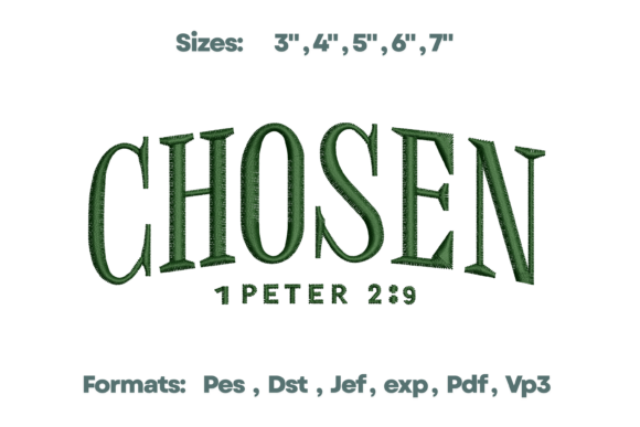 Chosen 1 Peter 2:9 Bible Embroidery