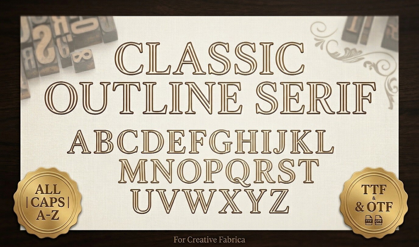 Classic Outline Serif preview - refined hollow serif type