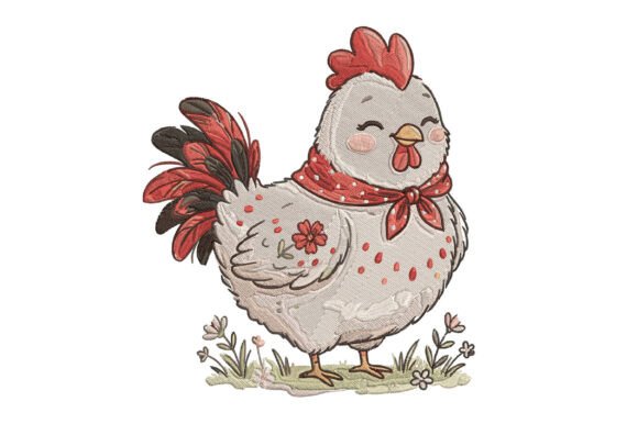 Cute Chicken Embroidery Design