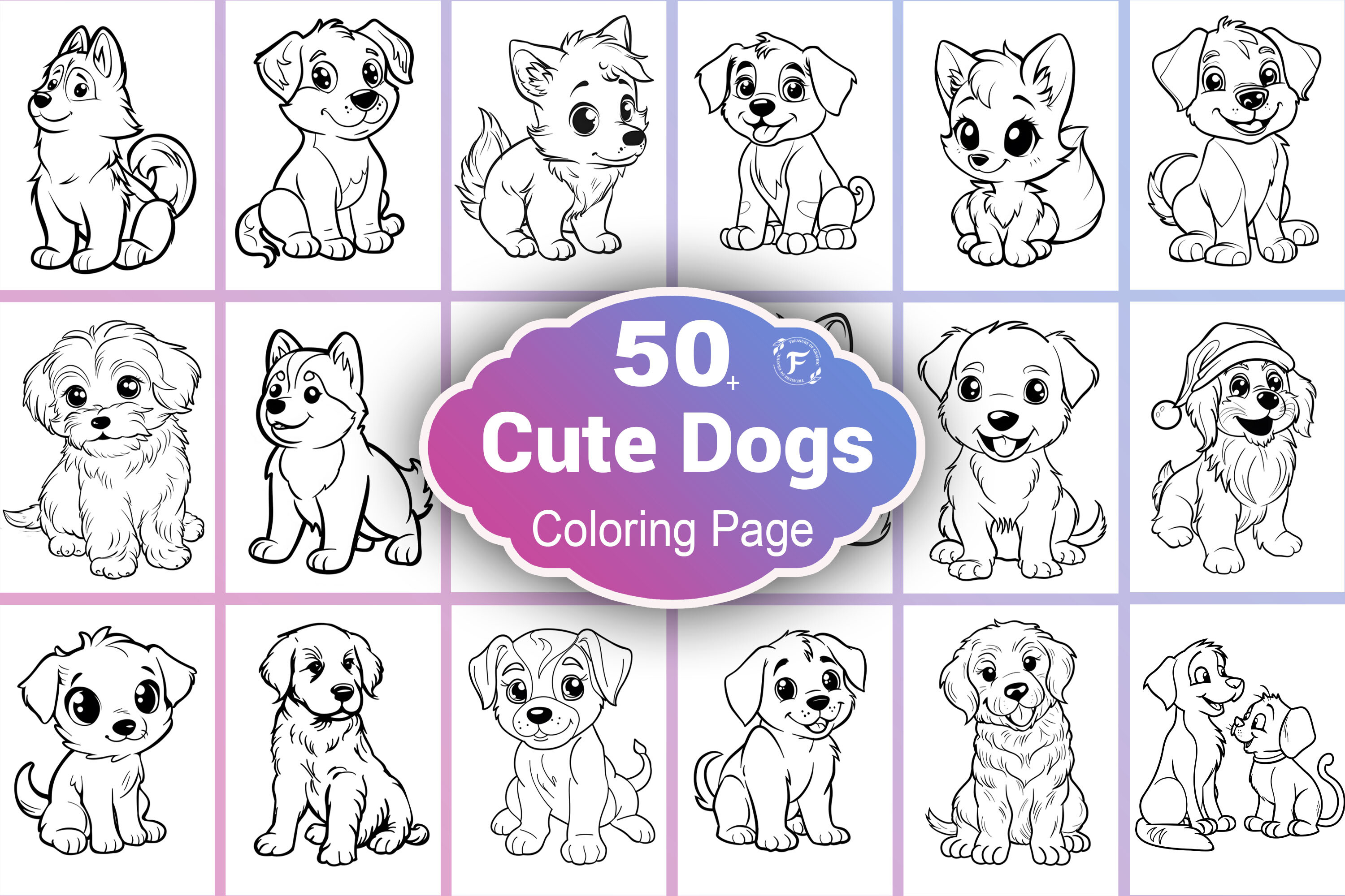 Cute Dog Coloring Page