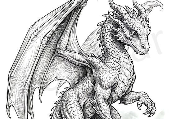 Cute Medieval Dragon Illustration