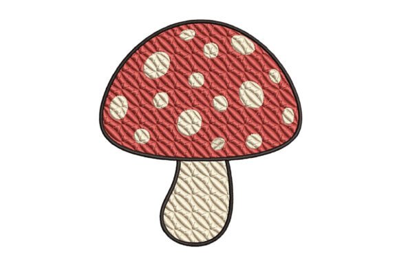 Cute Mushroom Embroidery Design