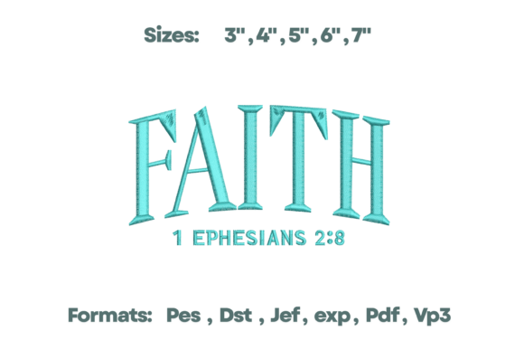 Faith Ephesians 2:8 Bible Embroidery