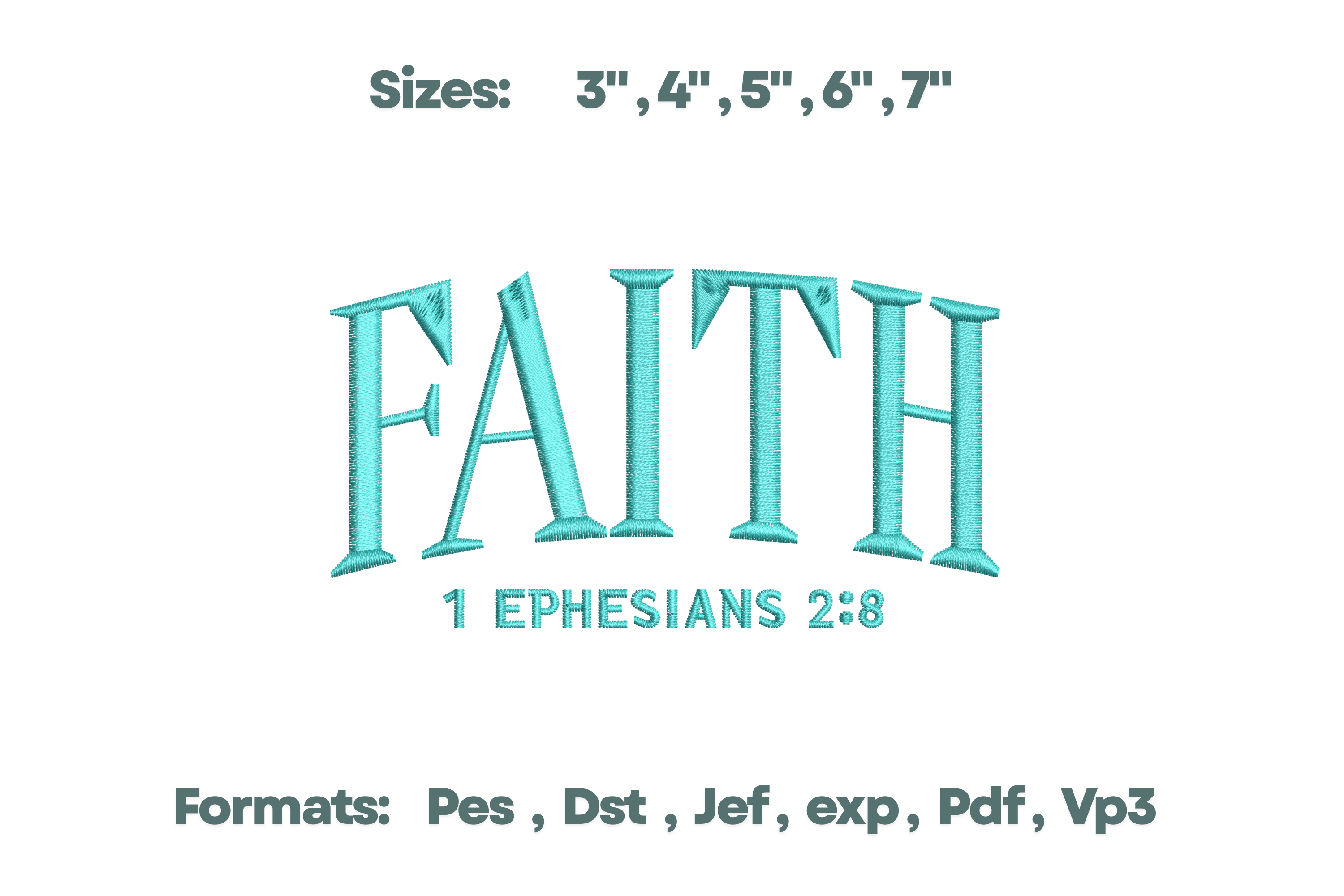 Faith Ephesians 2:8 Bible Embroidery