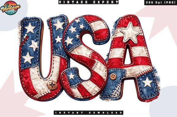 Independence Day USA Patchwork PNG