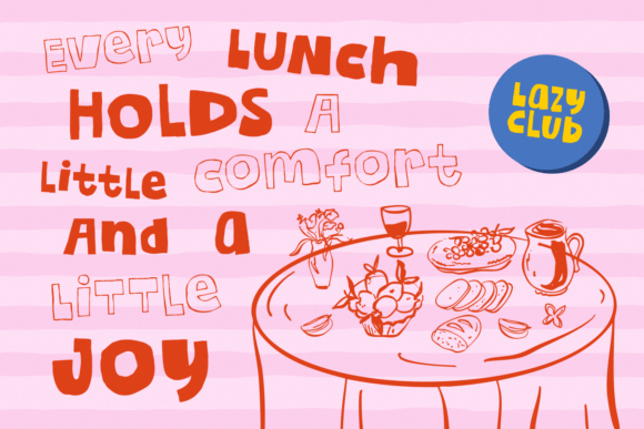 Lazy Club Font PNG with transparent background - Preview 5