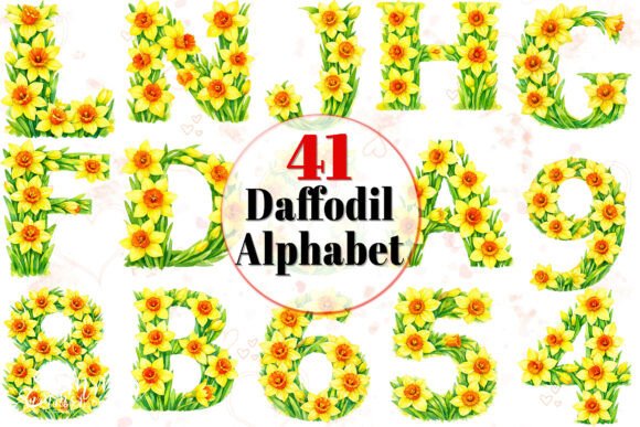 March Daffodil Birthflower Alphabet PNG Graphic by Summer Digital ...