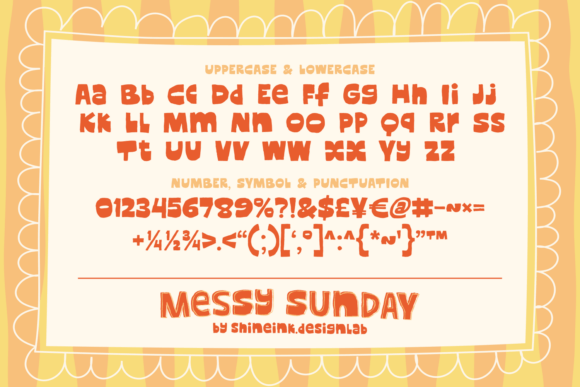 Messy Sunday Font PNG with transparent background - Preview 6
