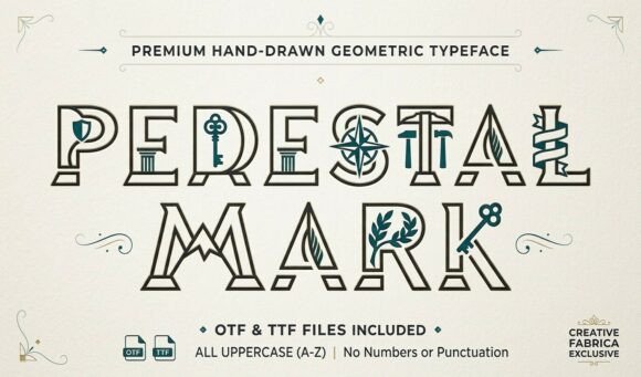 Pedestal Mark Font PNG with transparent background - Preview 1
