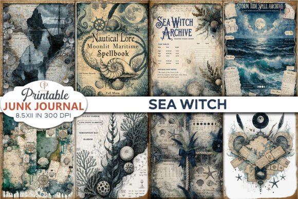 SEA WITCH Junk Journal Pages