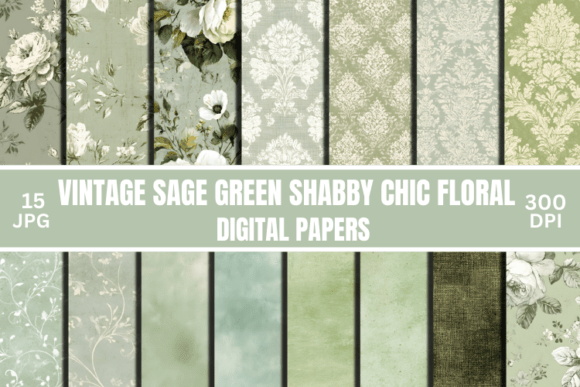Sage Green Junk Journal Floral Patterns Grafica Sfondi Di Creative River
