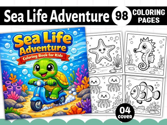 Sea Life Adventure Coloring Book Pages