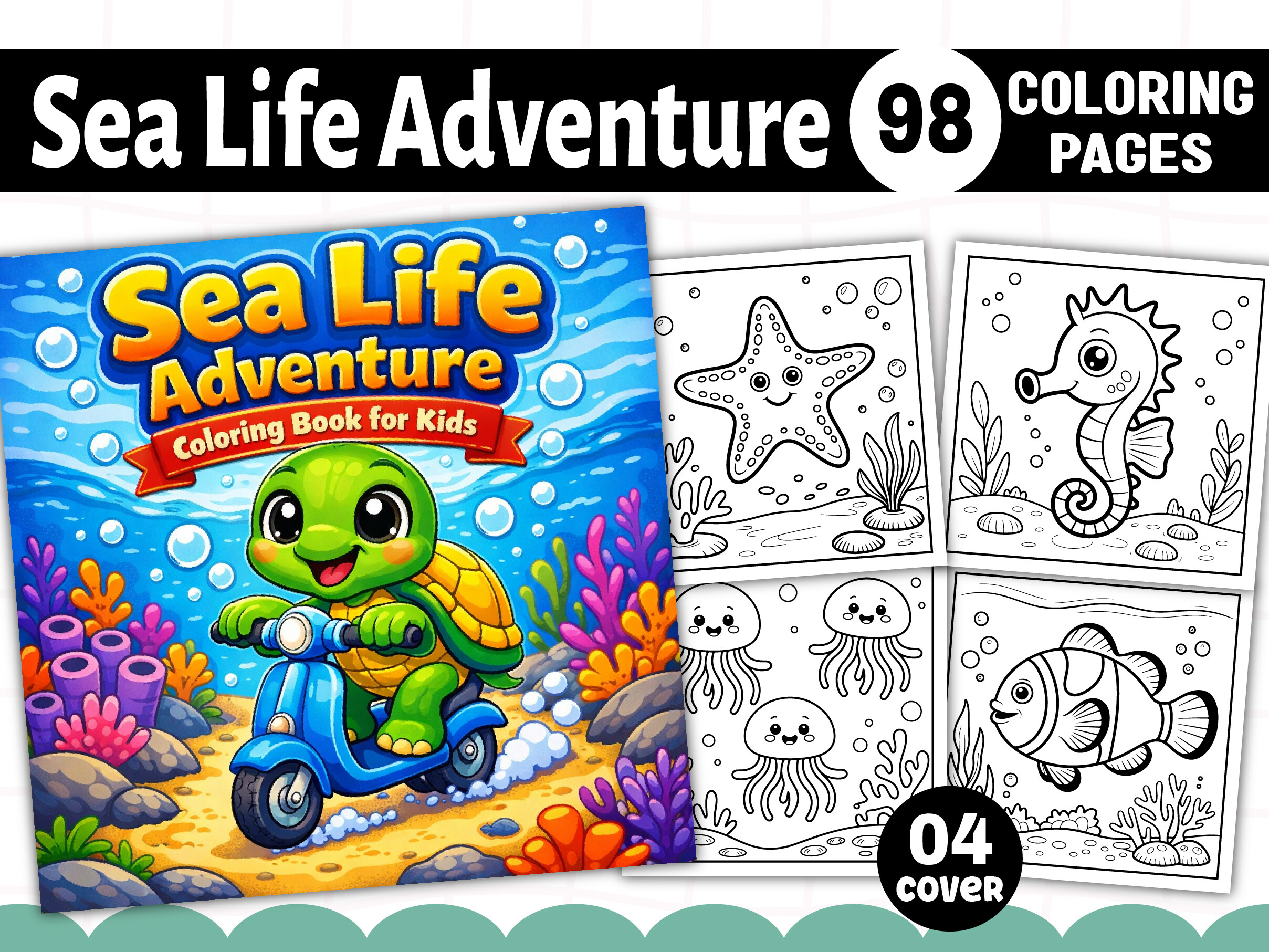Sea Life Adventure Coloring Book Pages