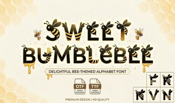 44 Bee Font Designs & Graphics