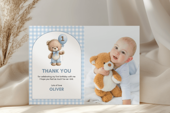 Teddy Bear Photo Thank You Card