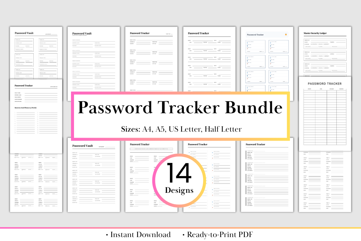 Ultimate Password Tracker Bundle