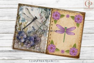 Vintage Dragonfly Junk Journal Pages Graphic by CozyPrint Studio Co ...