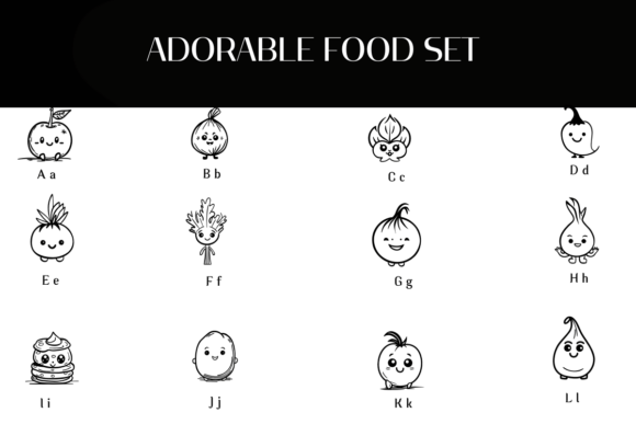 Adorable Food Set Font - Preview 1