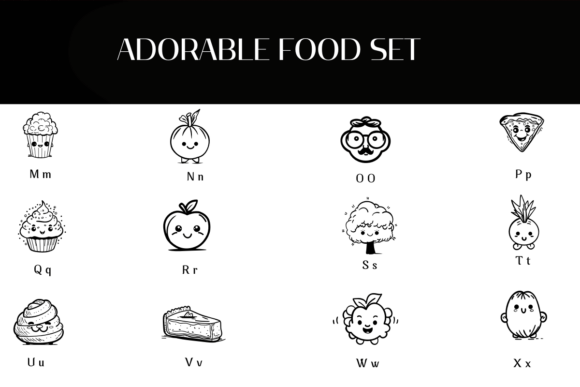 Adorable Food Set Font - Preview 2