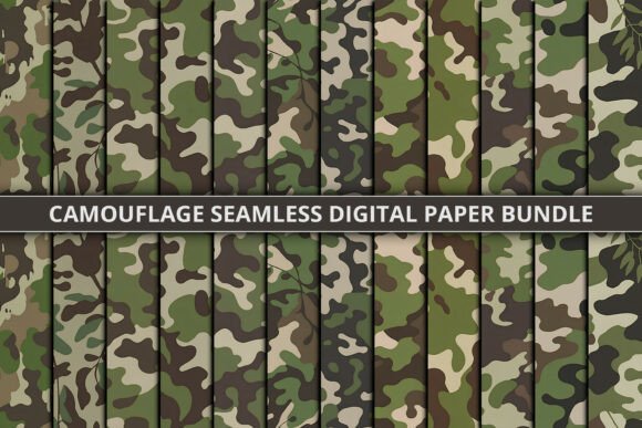 Camouflage Seamless Digital Paper Bundle