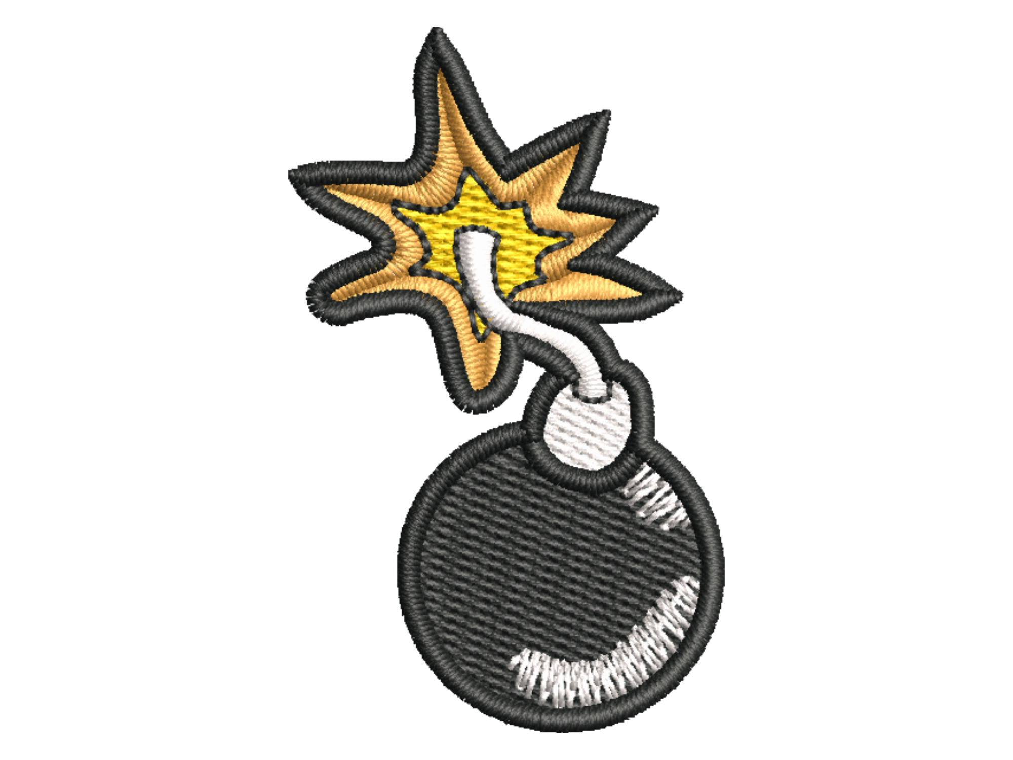 Cartoon Bomb Explosion Embroidery