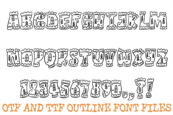 Cartoon Castle History Medieval Letters Font - Preview 1
