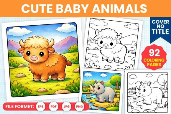 Cute Baby Animals Coloring Pages Kids