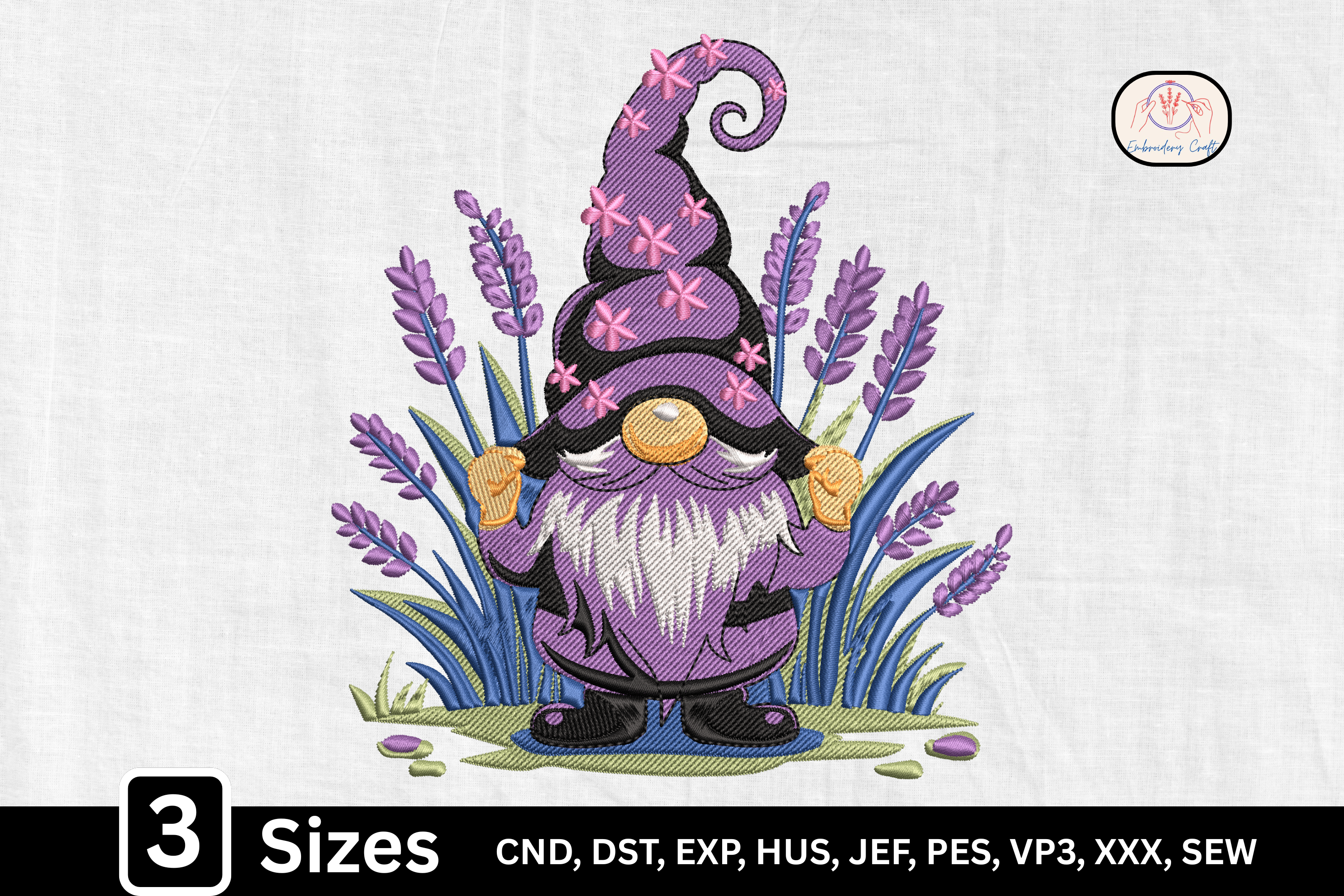 Cute Floral Lavender Purple Gnome