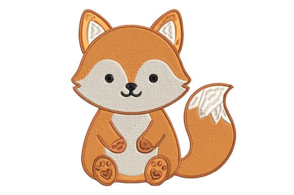 Cute Fox Embroidery Design