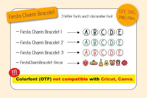 Fiesta Charm Bracelet Font - Preview 1