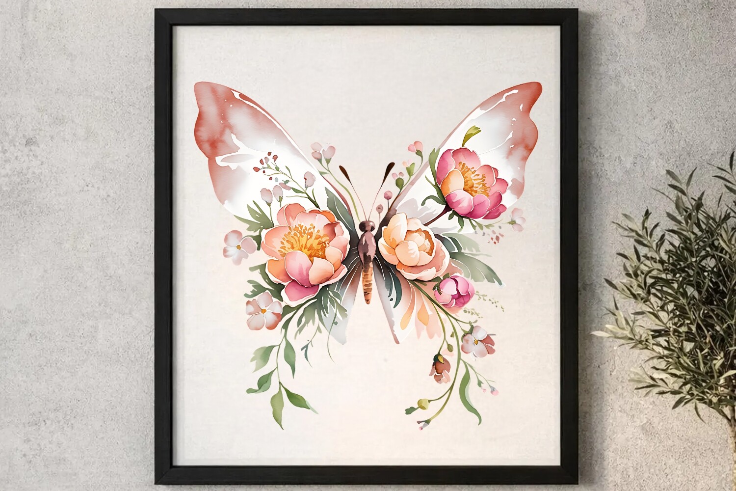 Floral Butterfly PNG Watercolor Graphic by Latifa Creative Co ...