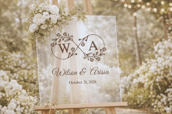 Floral Infinity Monogram Font PNG with transparent background - Preview 2