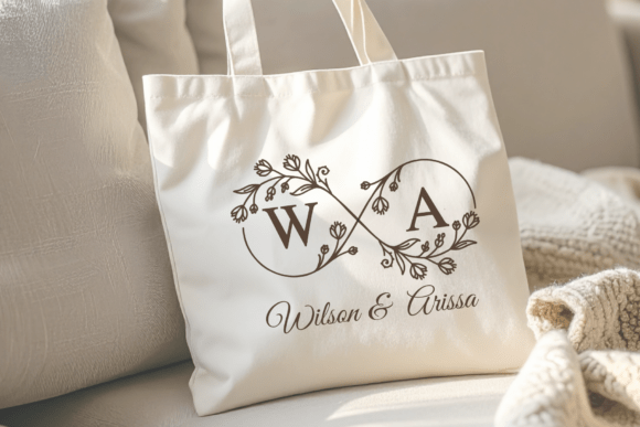 Floral Infinity Monogram Font PNG with transparent background - Preview 3