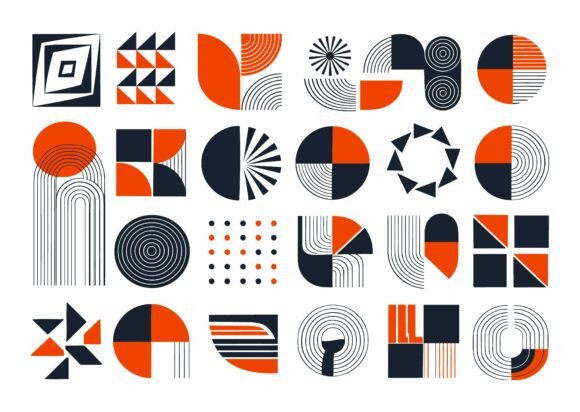 Hand Drown Abstract Geometric Vector Set