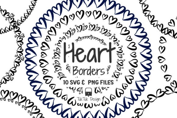 Heart Circle Border Frame SVG PNG Bundle