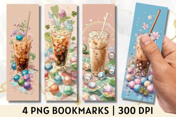 Iced Coffee Bingo Drinks Bookmark Design