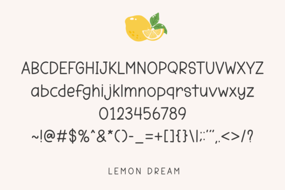 Lemon Dream Font PNG with transparent background - Preview 1