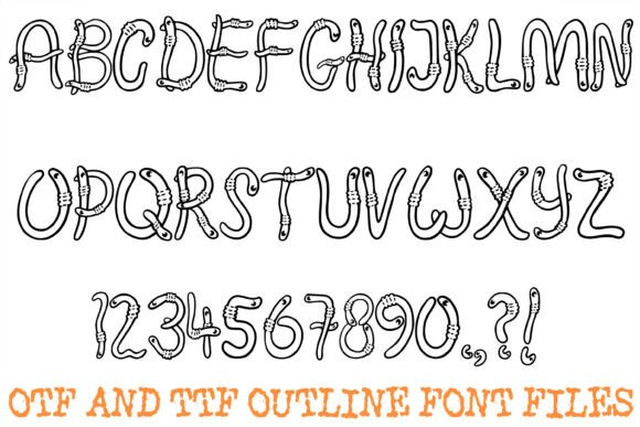 Little Worms Font PNG with transparent background - Preview 1