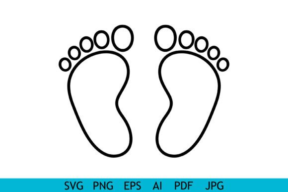 Minimal Baby Footprints Outline