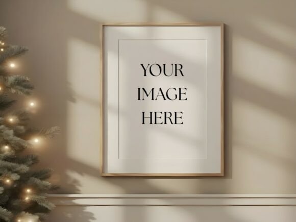 Modern Christmas Tree Wall Art Mockup Graphic Frames & Posters By Mockups Of Imaginations