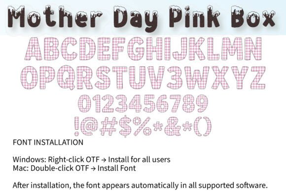 Mother Day Pink Box Font PNG with transparent background - Preview 3