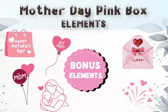 Mother Day Pink Box Font PNG with transparent background - Preview 4