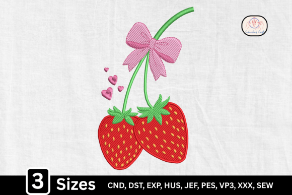 Pink Ribbon Cute Strawberry Bow