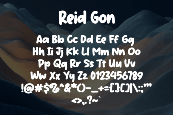 Reid Gon Font PNG with transparent background - Preview 1