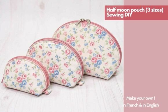 Sewing Pattern Half-moon Zipper Pouch