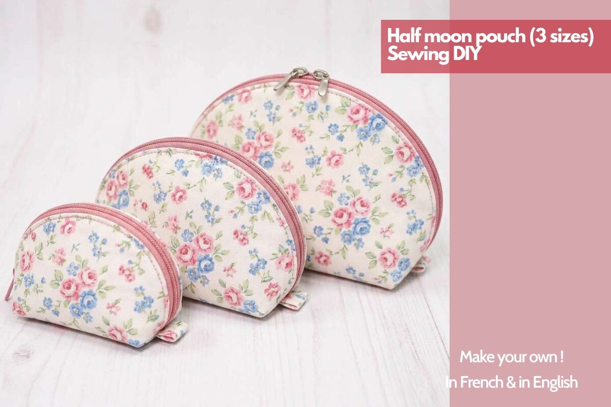 Sewing Pattern Half-moon Zipper Pouch