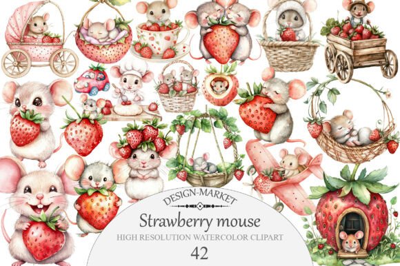 Strawberry Mouse Clipart
