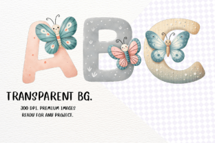 Watercolor Butterfly Alphabet Clipart Graphic by Skye Design · Creative ...