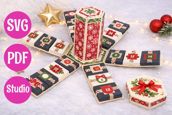 Advent Calendar Explosion Box 3d Svg